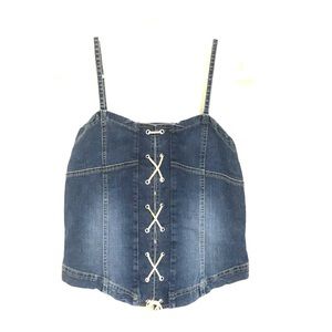 No Boundaries blue jean crop top. Size medium.